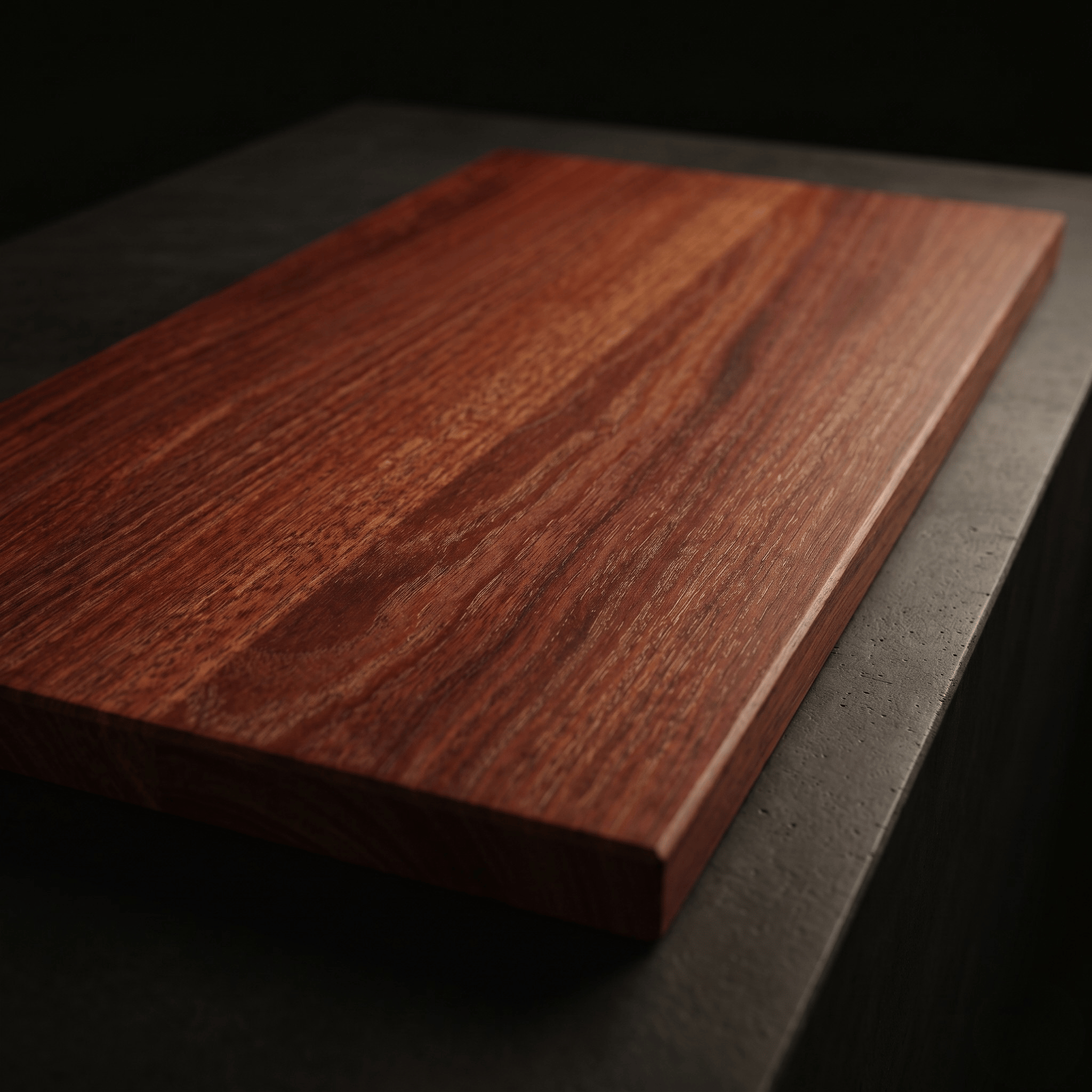 The Brook River Red Gum board, angled detail