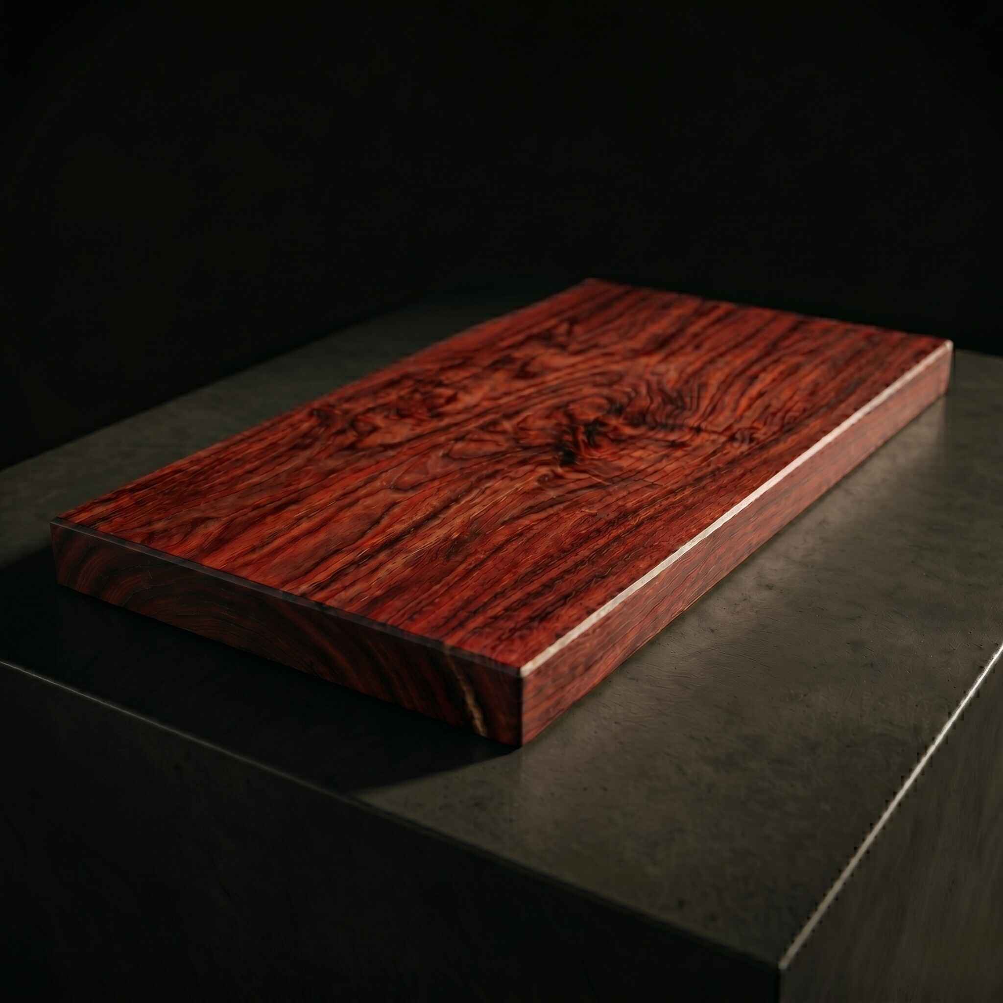 The River River Red Gum board styled on a table