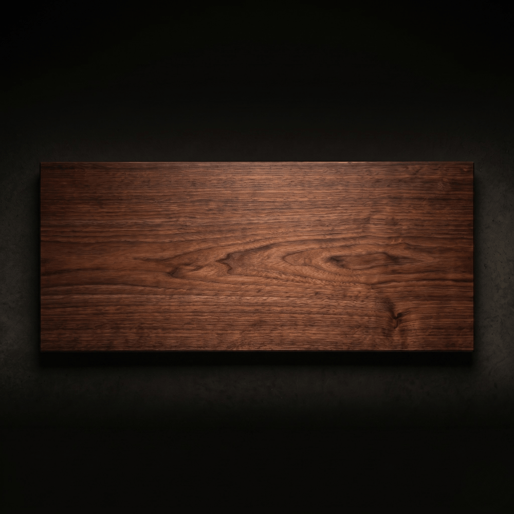 The Stream River Red Gum board on a midnight surface