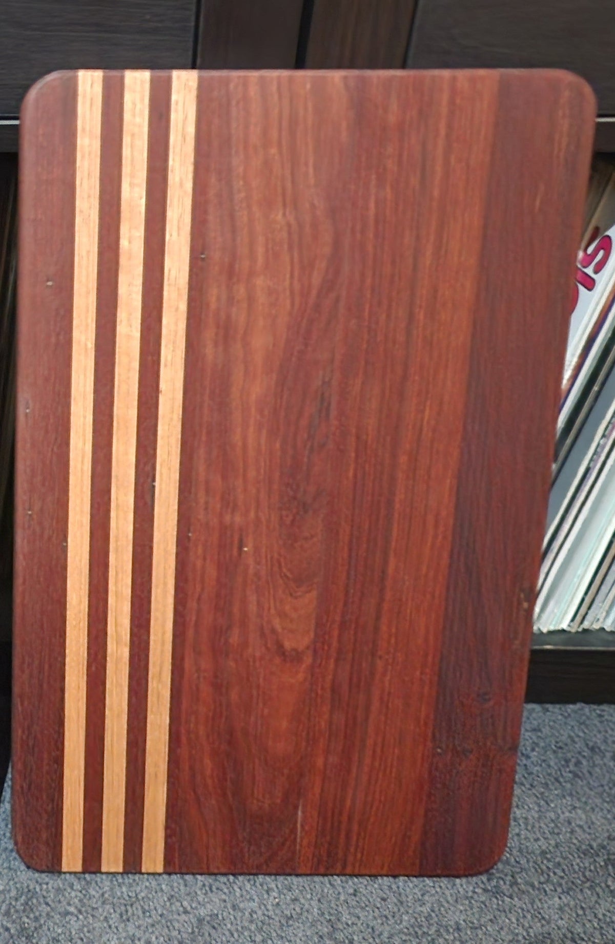 The Triptych mixed Australian hardwood board with three contrasting timber lines