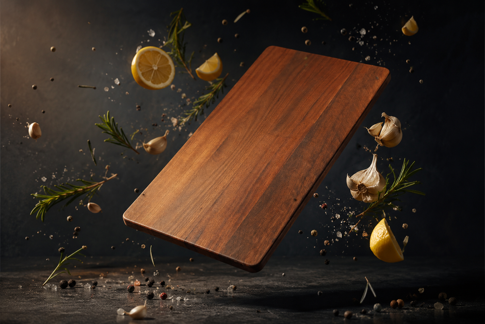 The Spring Australian Red Box board creative action hero with suspended ingredients